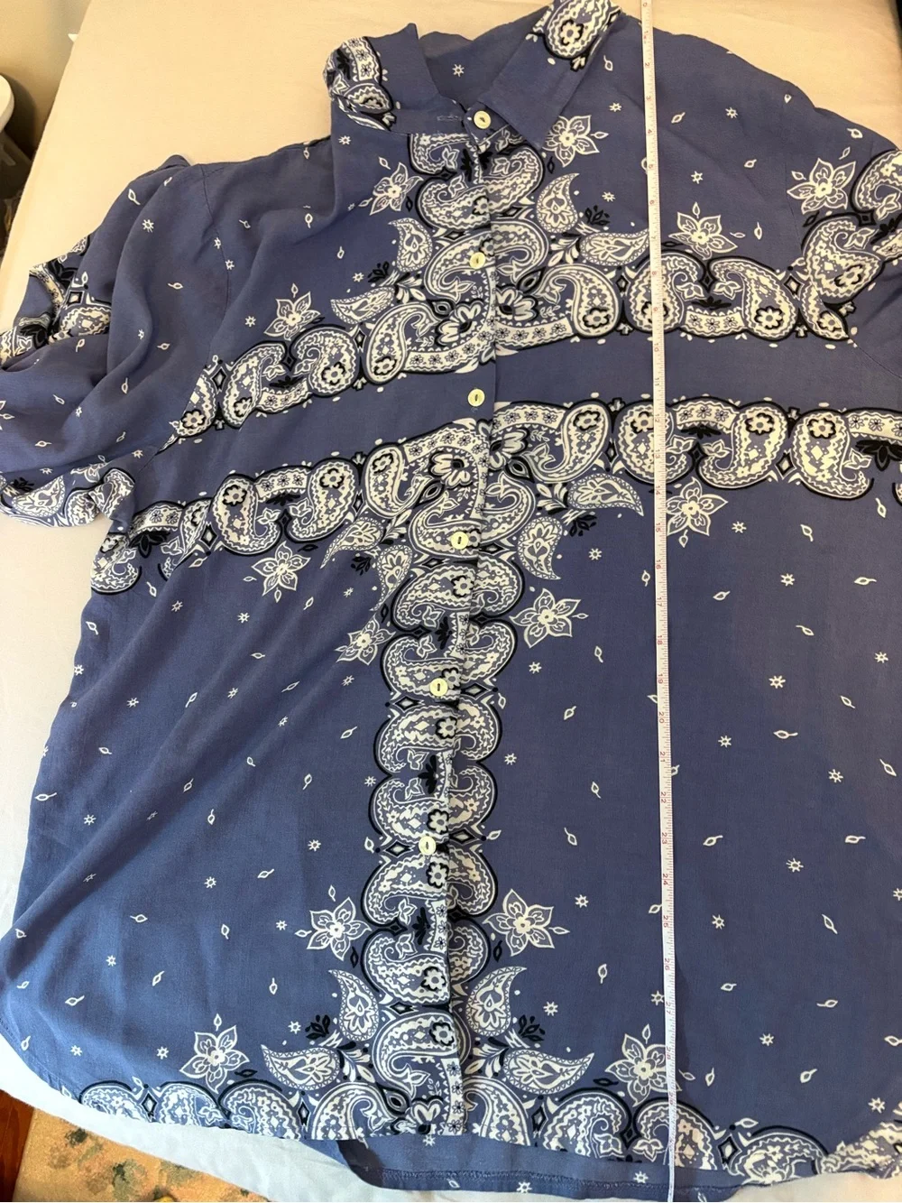 Vintage Physical Attraction Paisley Shirt Blue Large Tall USA